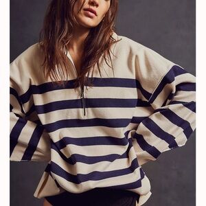 NWOT Free People Coastal Striped Pullover
